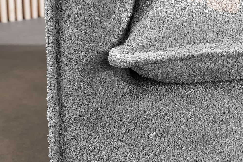 Grand canapé 3 places HEAVEN 200cm gris Canapé Boucle avec âme à ressorts - 44190