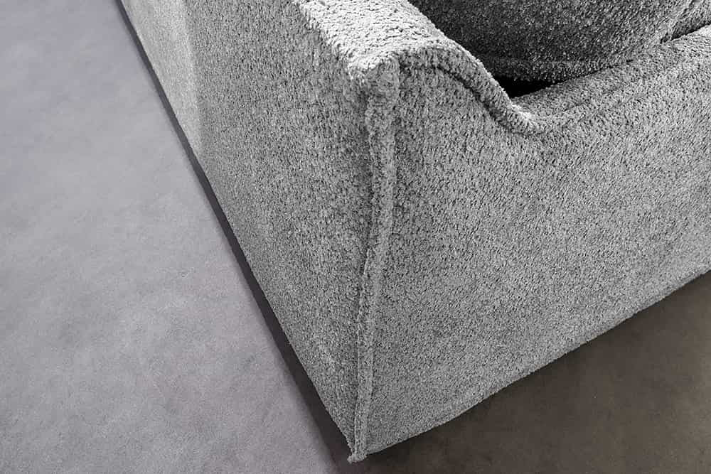 Grand canapé 3 places HEAVEN 200cm gris Canapé Boucle avec âme à ressorts - 44190