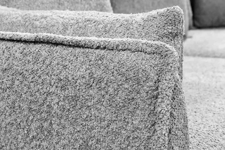 Grand canapé d'angle HEAVEN 255 cm gris Canapé Boucle avec âme à ressorts - 44192