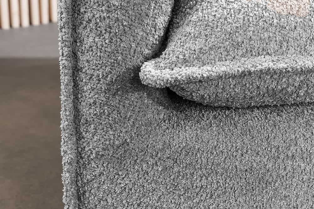 Grand canapé d'angle HEAVEN 255 cm gris Canapé Boucle avec âme à ressorts - 44192