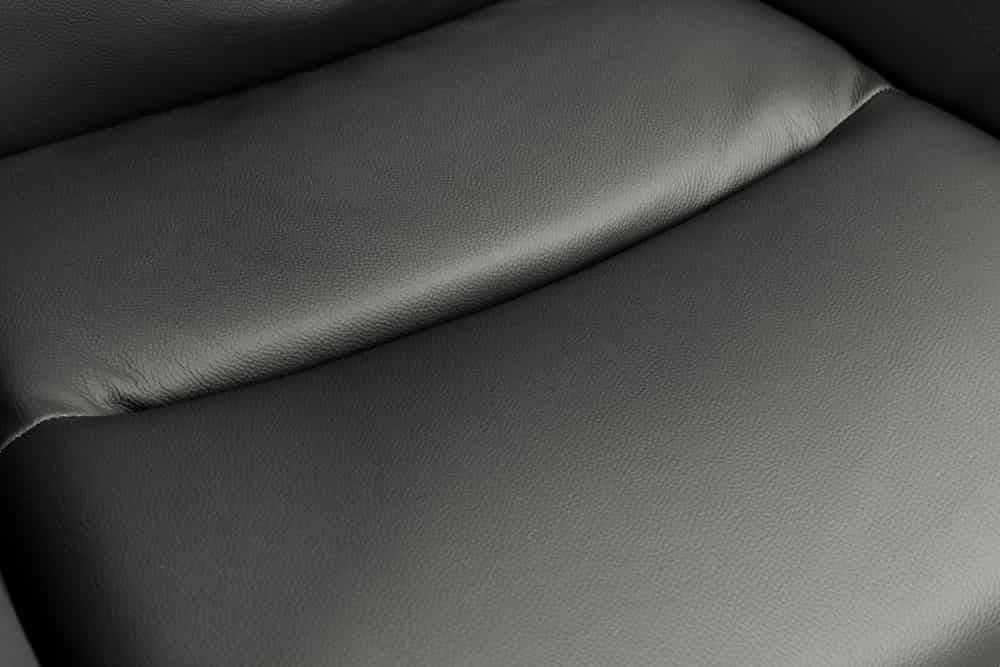 Chaise de bureau BIG GEORGE gris cuir véritable microfibre avec accoudoir pieds métal noir - 44219
