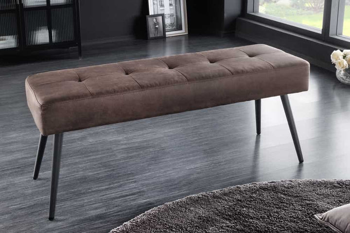 Canapé design BOUTIQUE 100cm microfibre marron pieds métal noir tapissé - 44243