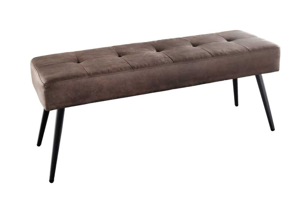 Canapé design BOUTIQUE 100cm microfibre marron pieds métal noir tapissé - 44243