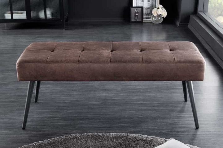 Canapé design BOUTIQUE 100cm microfibre marron pieds métal noir tapissé - 44243