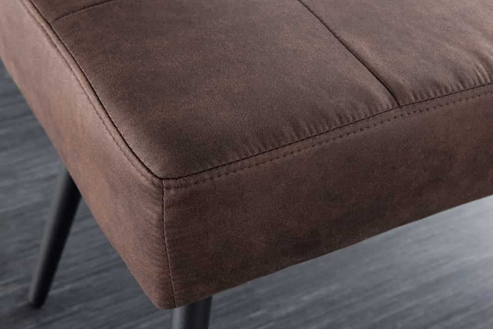 Canapé design BOUTIQUE 100cm microfibre marron pieds métal noir tapissé - 44243