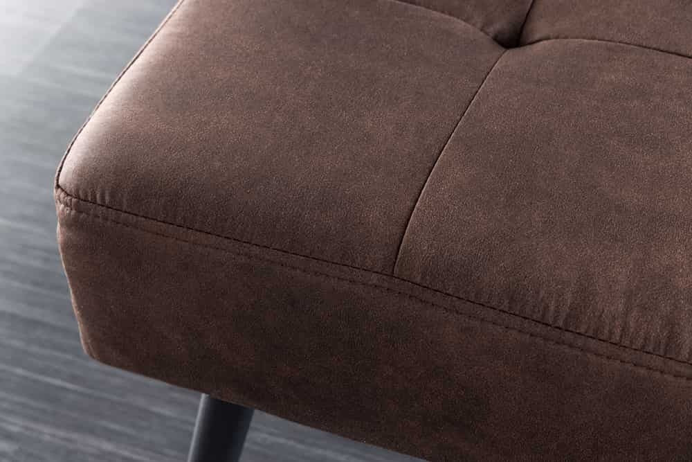 Canapé design BOUTIQUE 100cm microfibre marron pieds métal noir tapissé - 44243
