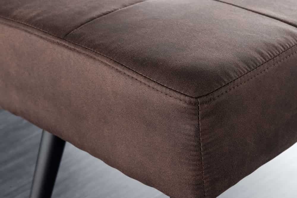 Canapé design BOUTIQUE 100cm microfibre marron pieds métal noir tapissé - 44243