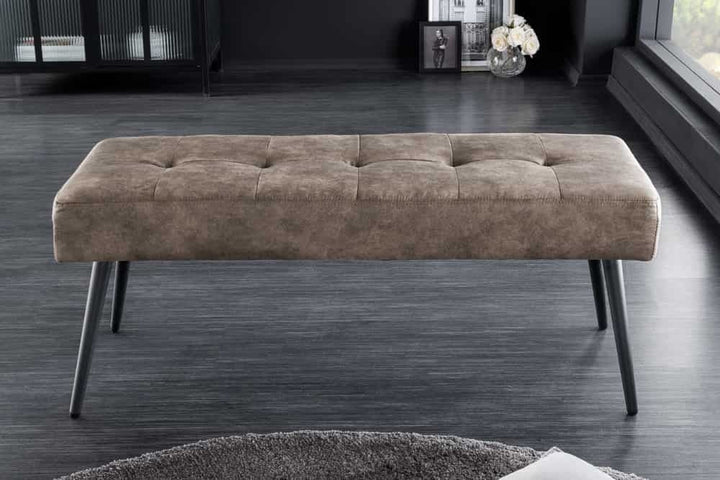 Canapé design BOUTIQUE 100cm microfibre taupe pieds métal noir rembourré - 44244