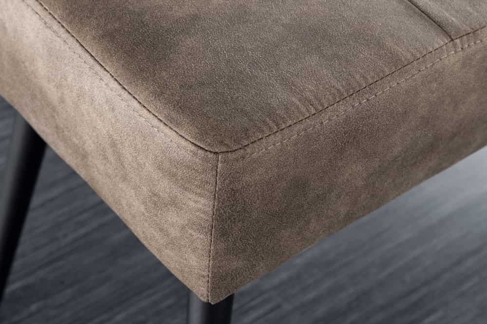 Canapé design BOUTIQUE 100cm microfibre taupe pieds métal noir rembourré - 44244