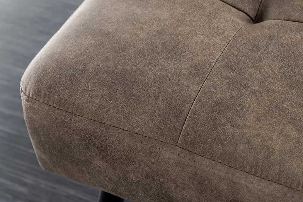 Canapé design BOUTIQUE 100cm microfibre taupe pieds métal noir rembourré - 44244