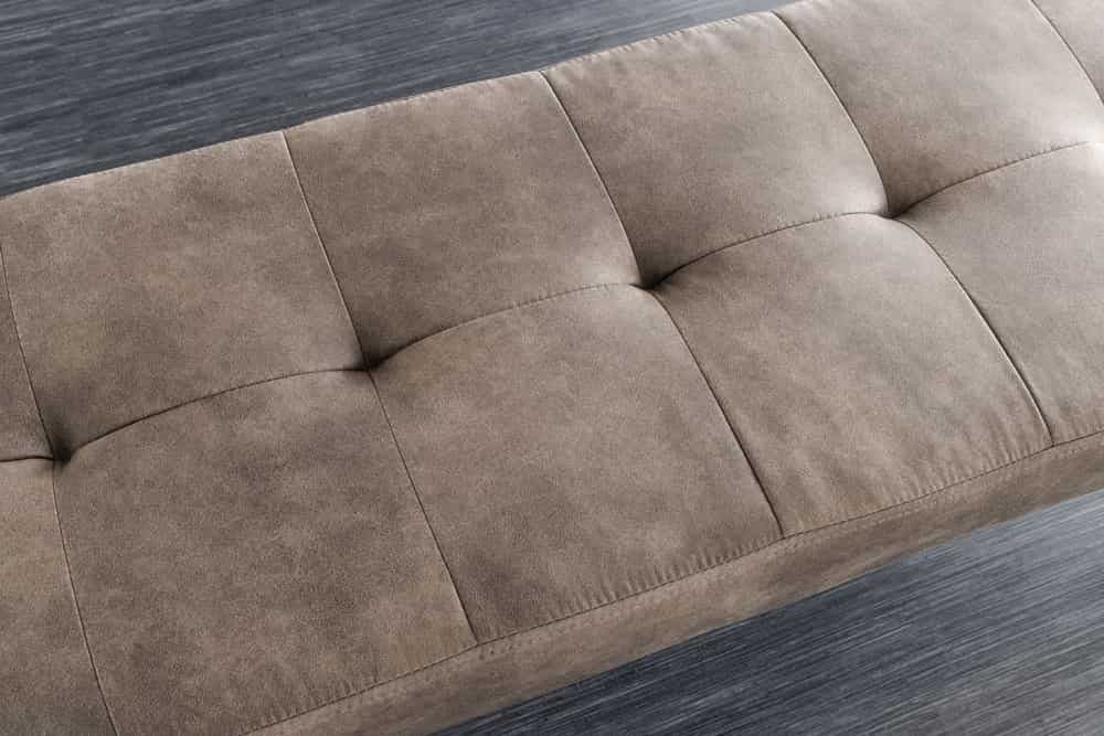 Canapé design BOUTIQUE 100cm microfibre taupe pieds métal noir rembourré - 44244