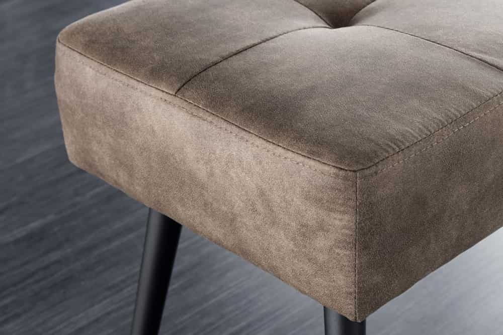 Canapé design BOUTIQUE 100cm microfibre taupe pieds métal noir rembourré - 44244