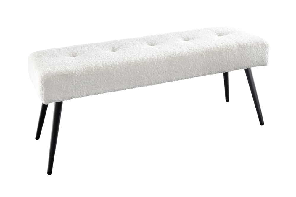 Canapé design BOUTIQUE 100cm blanc Boucle pieds métal noir rembourré - 44245