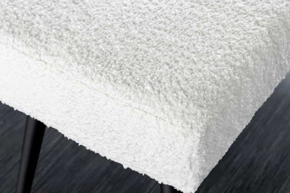 Canapé design BOUTIQUE 100cm blanc Boucle pieds métal noir rembourré - 44245