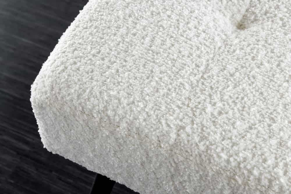 Canapé design BOUTIQUE 100cm blanc Boucle pieds métal noir rembourré - 44245