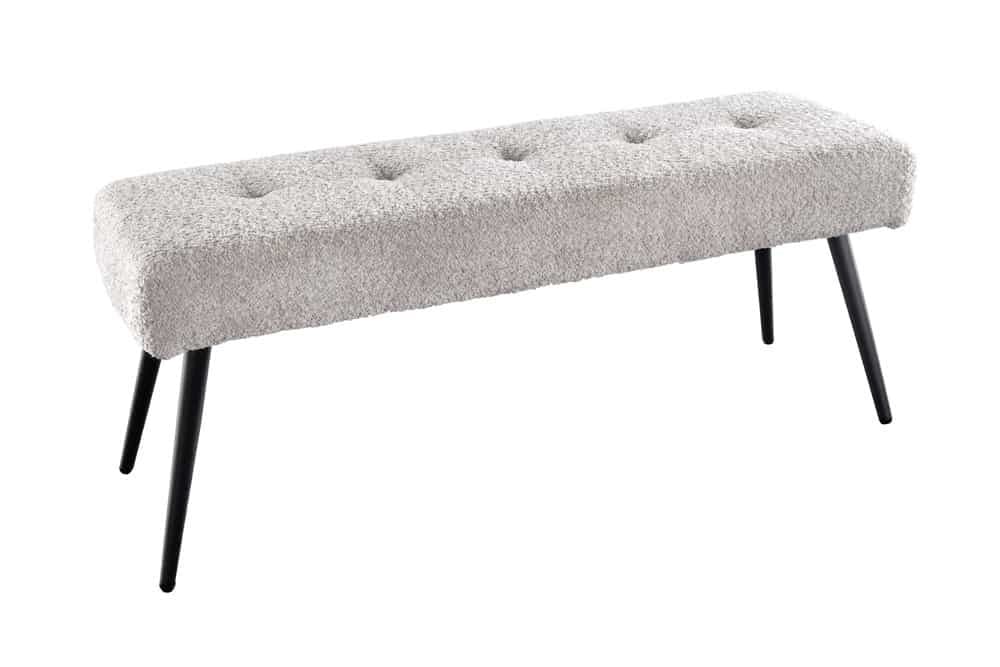 Canapé design BOUTIQUE 100cm gris champagne Boucle pieds métal noir rembourré - 44246