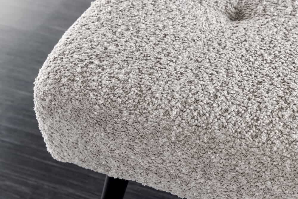 Canapé design BOUTIQUE 100cm gris champagne Boucle pieds métal noir rembourré - 44246