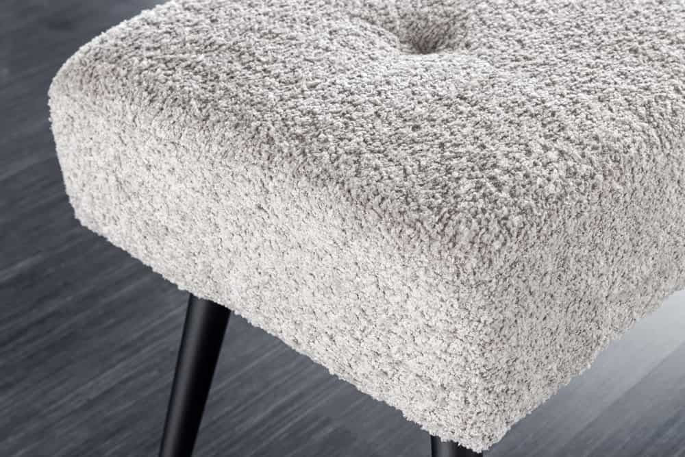 Canapé design BOUTIQUE 100cm gris champagne Boucle pieds métal noir rembourré - 44246