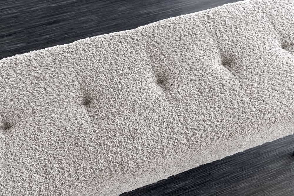 Canapé design BOUTIQUE 100cm gris champagne Boucle pieds métal noir rembourré - 44246