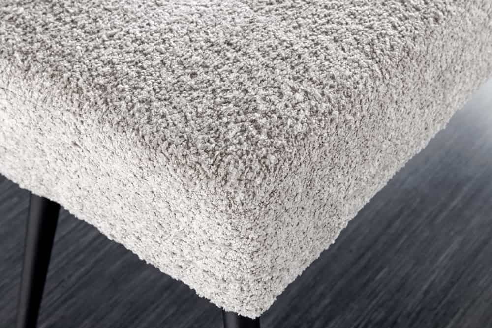 Canapé design BOUTIQUE 100cm gris champagne Boucle pieds métal noir rembourré - 44246