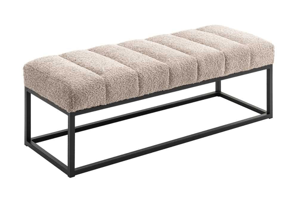 Canapé design PETIT BEAUTE 110cm gris champagne Boucle structure métal noir - 44269