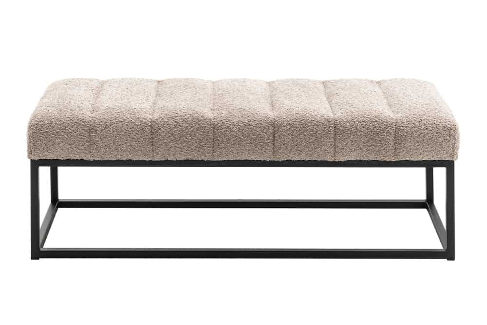 Canapé design PETIT BEAUTE 110cm gris champagne Boucle structure métal noir - 44269