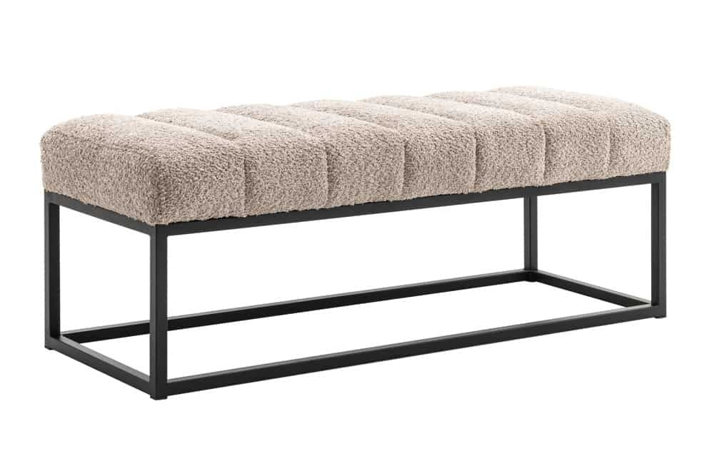 Canapé design PETIT BEAUTE 110cm gris champagne Boucle structure métal noir - 44269