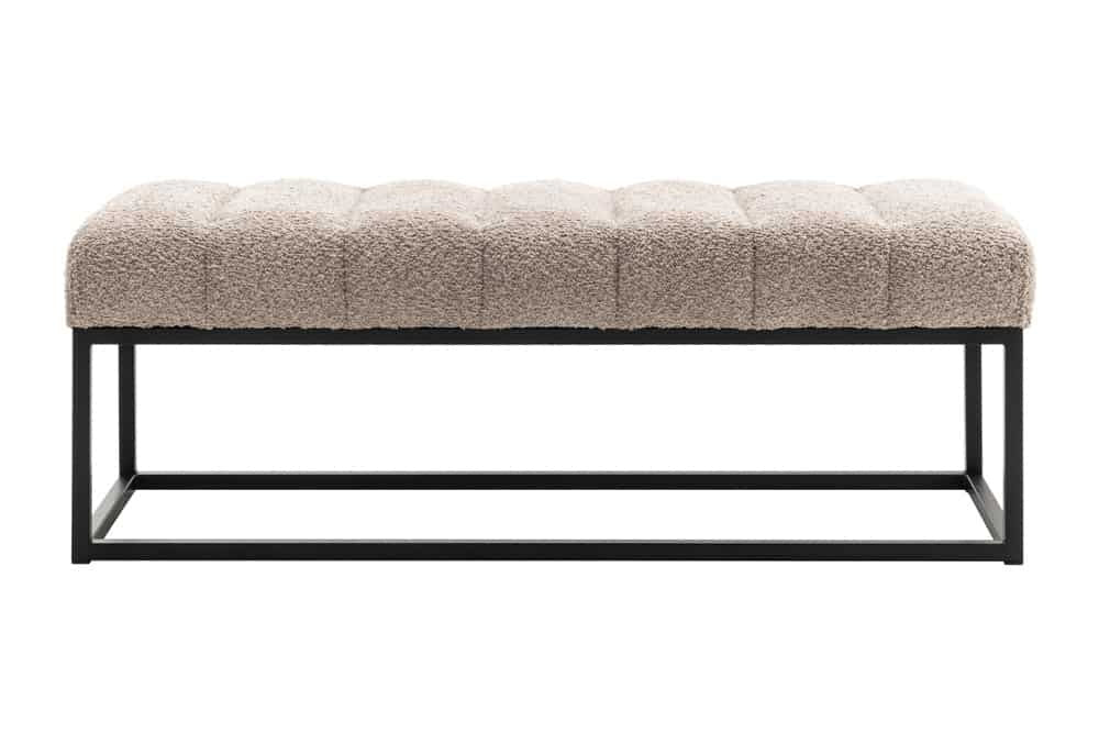 Canapé design PETIT BEAUTE 110cm gris champagne Boucle structure métal noir - 44269