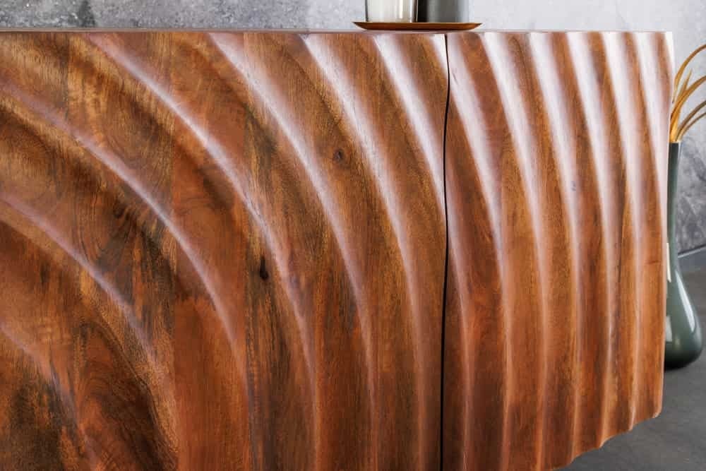 Buffet design ZEN 180cm marron structure métal bois de manguier noir fait main - 44318