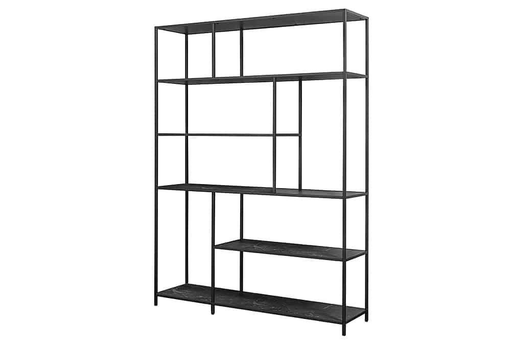 Bibliothèque moderne SLIM LINE 185x135cm marbre noir anthracite design métal - 44322