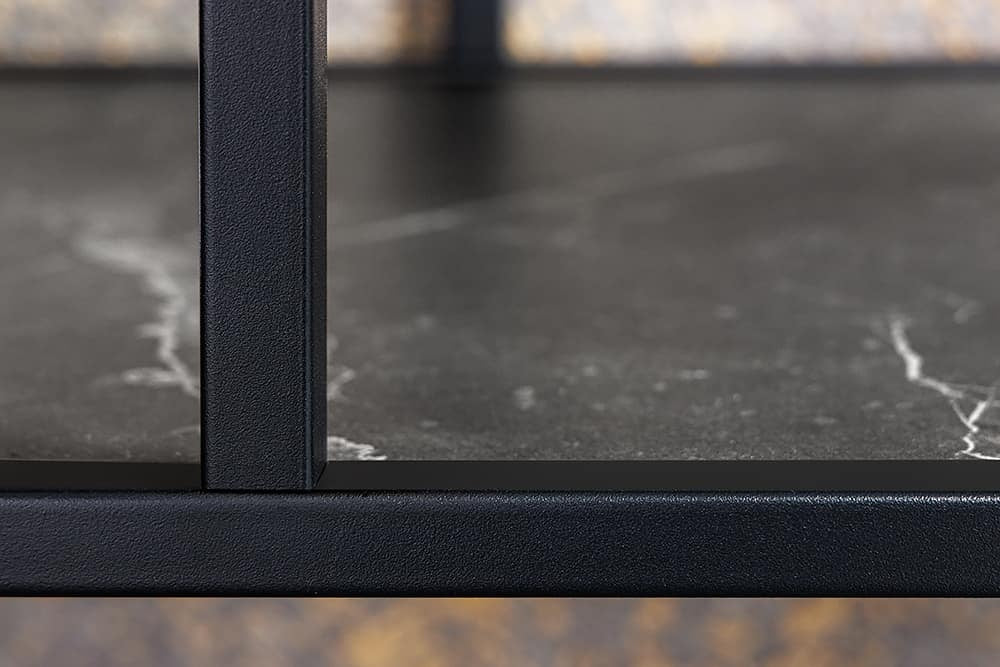 Bibliothèque moderne SLIM LINE 185x135cm marbre noir anthracite design métal - 44322