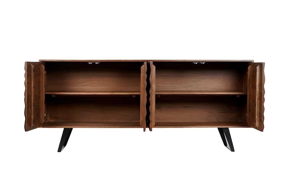 Buffet en bois massif HURRICANE 175cm acacia marron design 3D - 44389