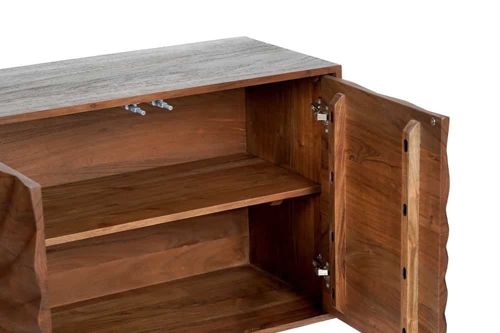 Buffet en bois massif HURRICANE 175cm acacia marron design 3D - 44389