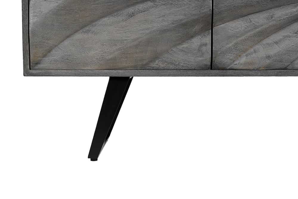 Buffet en bois massif HURRICANE 175cm acacia gris design 3D - 44390