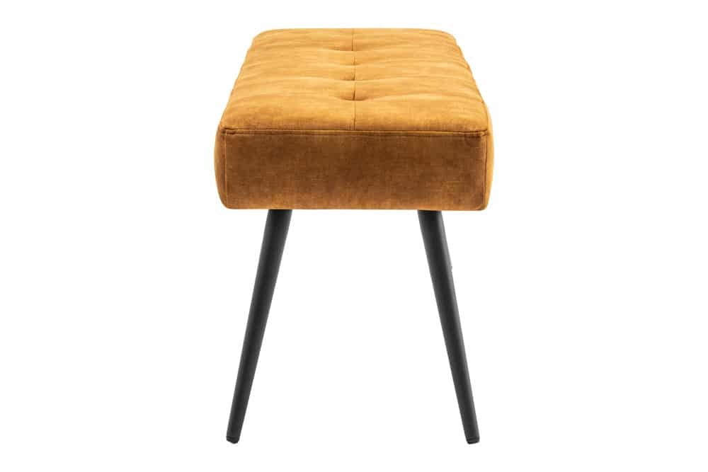 Canapé design BOUTIQUE 100cm velours jaune moutarde pieds métal noir - 44424