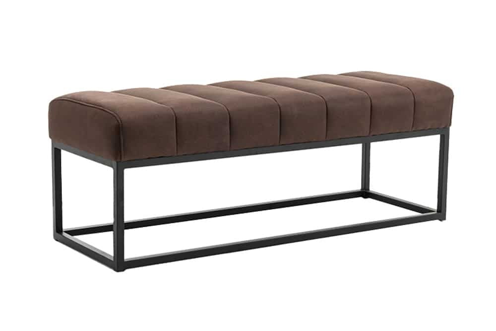 Canapé design PETIT BEAUTE 110cm microfibre marron antique structure métal noir - 44426