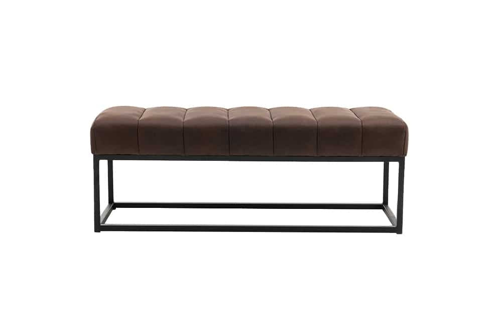 Canapé design PETIT BEAUTE 110cm microfibre marron antique structure métal noir - 44426