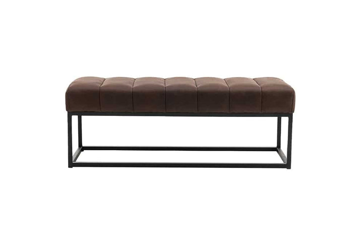 Canapé design PETIT BEAUTE 110cm microfibre marron antique structure métal noir - 44426