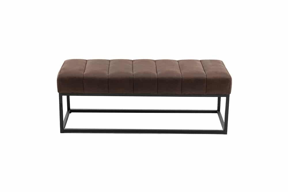 Canapé design PETIT BEAUTE 110cm microfibre marron antique structure métal noir - 44426