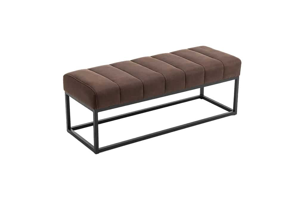 Canapé design PETIT BEAUTE 110cm microfibre marron antique structure métal noir - 44426