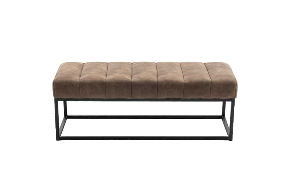 Canapé design PETIT BEAUTE 110cm vintage taupe microfibre structure métal noir - 44427
