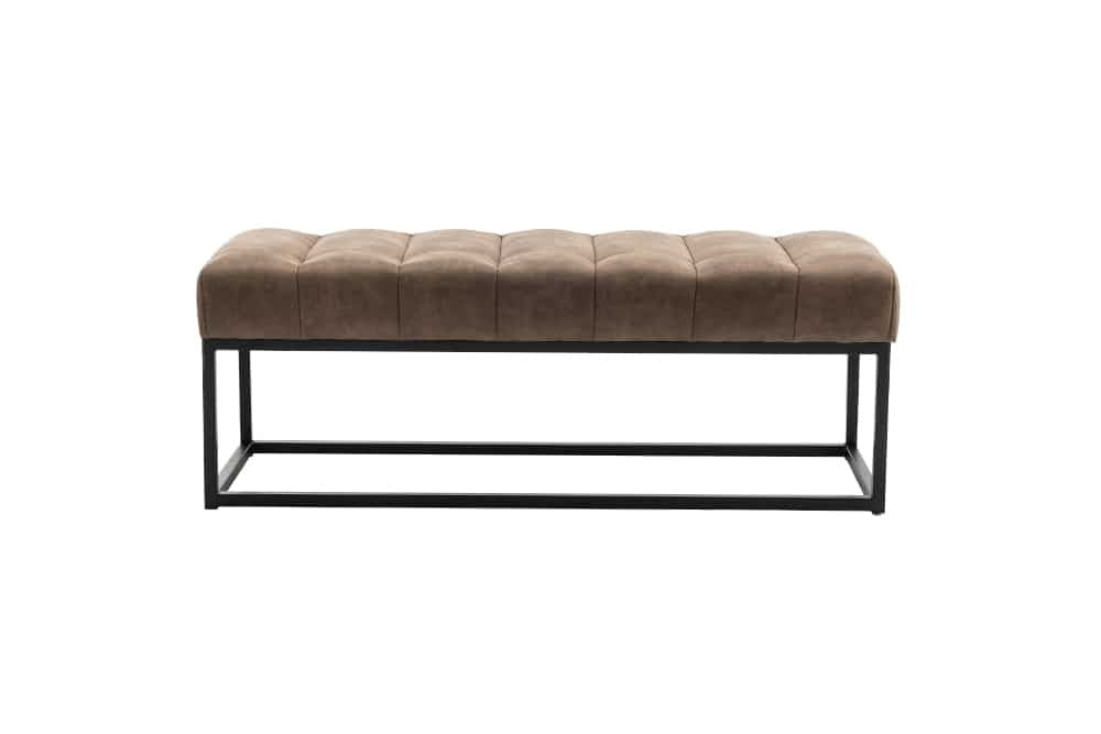 Canapé design PETIT BEAUTE 110cm vintage taupe microfibre structure métal noir - 44427