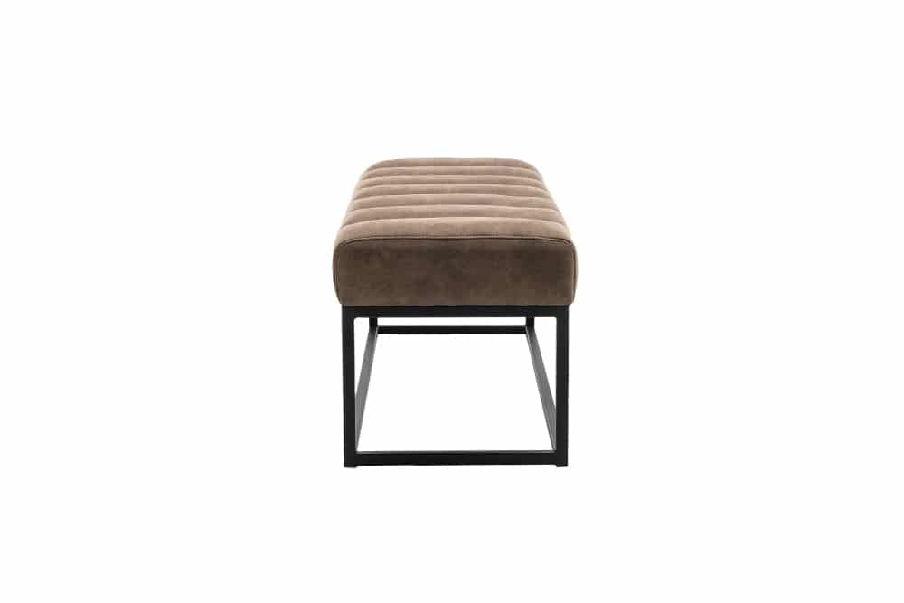 Canapé design PETIT BEAUTE 110cm vintage taupe microfibre structure métal noir - 44427