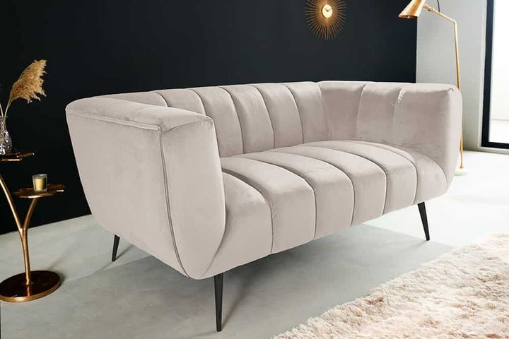 Canapé NOBLESSE 165cm 2 places velours texturé champagne - 44537