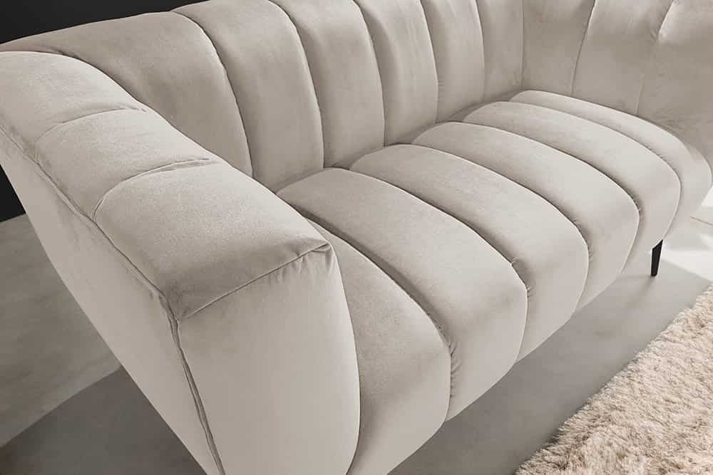 Canapé NOBLESSE 165cm 2 places velours texturé champagne - 44537