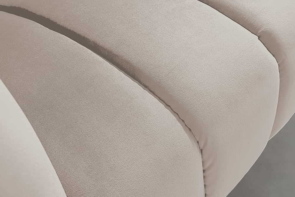 Canapé NOBLESSE 165cm 2 places velours texturé champagne - 44537