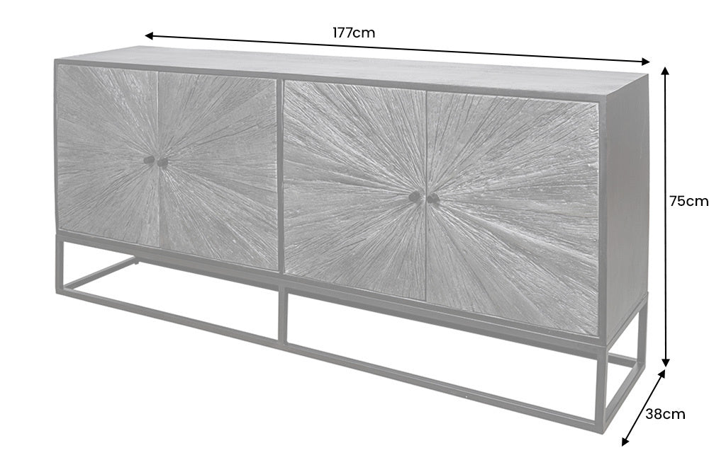Buffet BARRACUDA 180cm en manguier et bois de teck marron - 44987