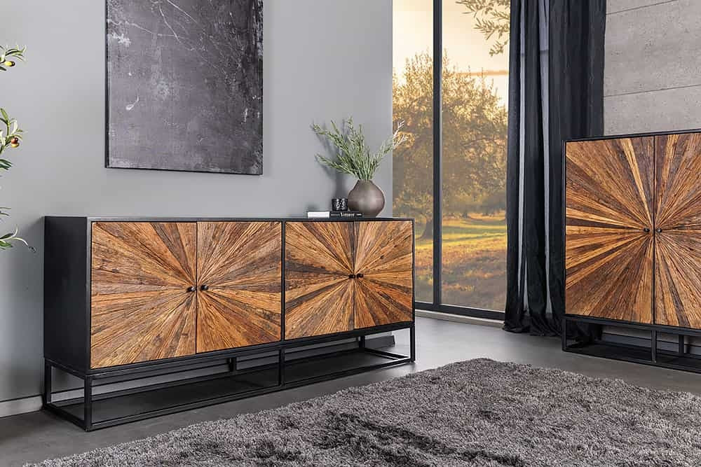 Buffet BARRACUDA 180cm en manguier et bois de teck marron - 44987