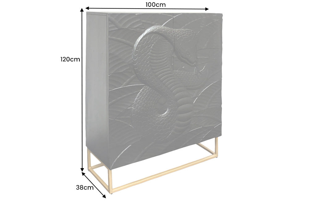 Buffet haut SNAKE 120cm en manguier noir - 45633