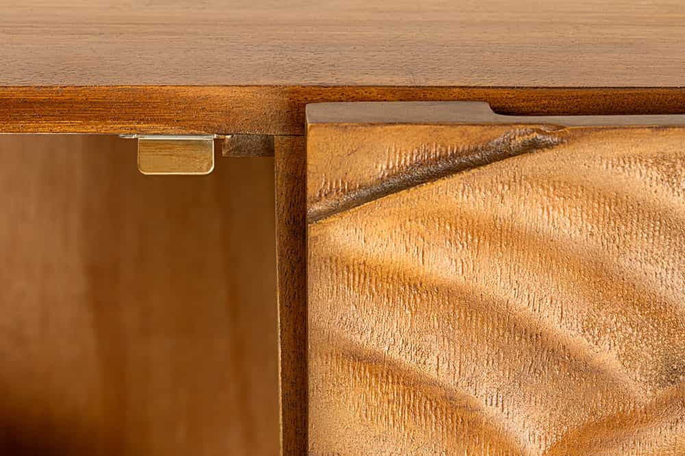 Buffet haut SNAKE 120cm bois de manguier marron - 45634